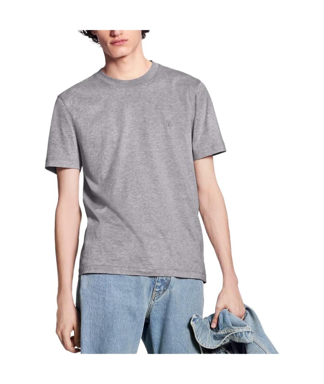 LOUIS VUITTON Серая хлопковая футболка, фото 3