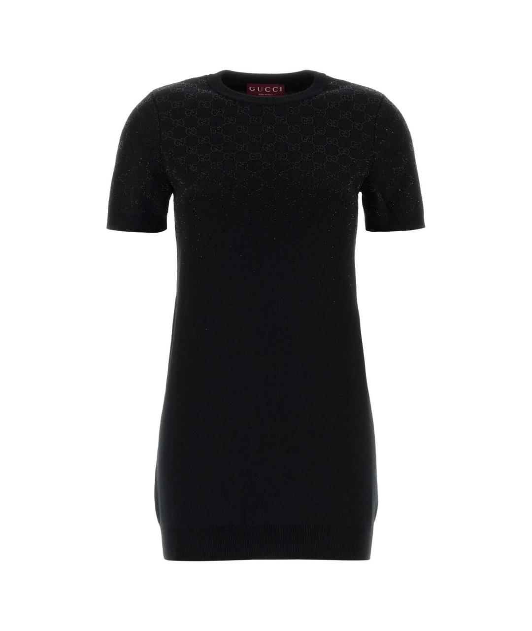 GUCCI Черное шерстяное повседневное платье, фото 1