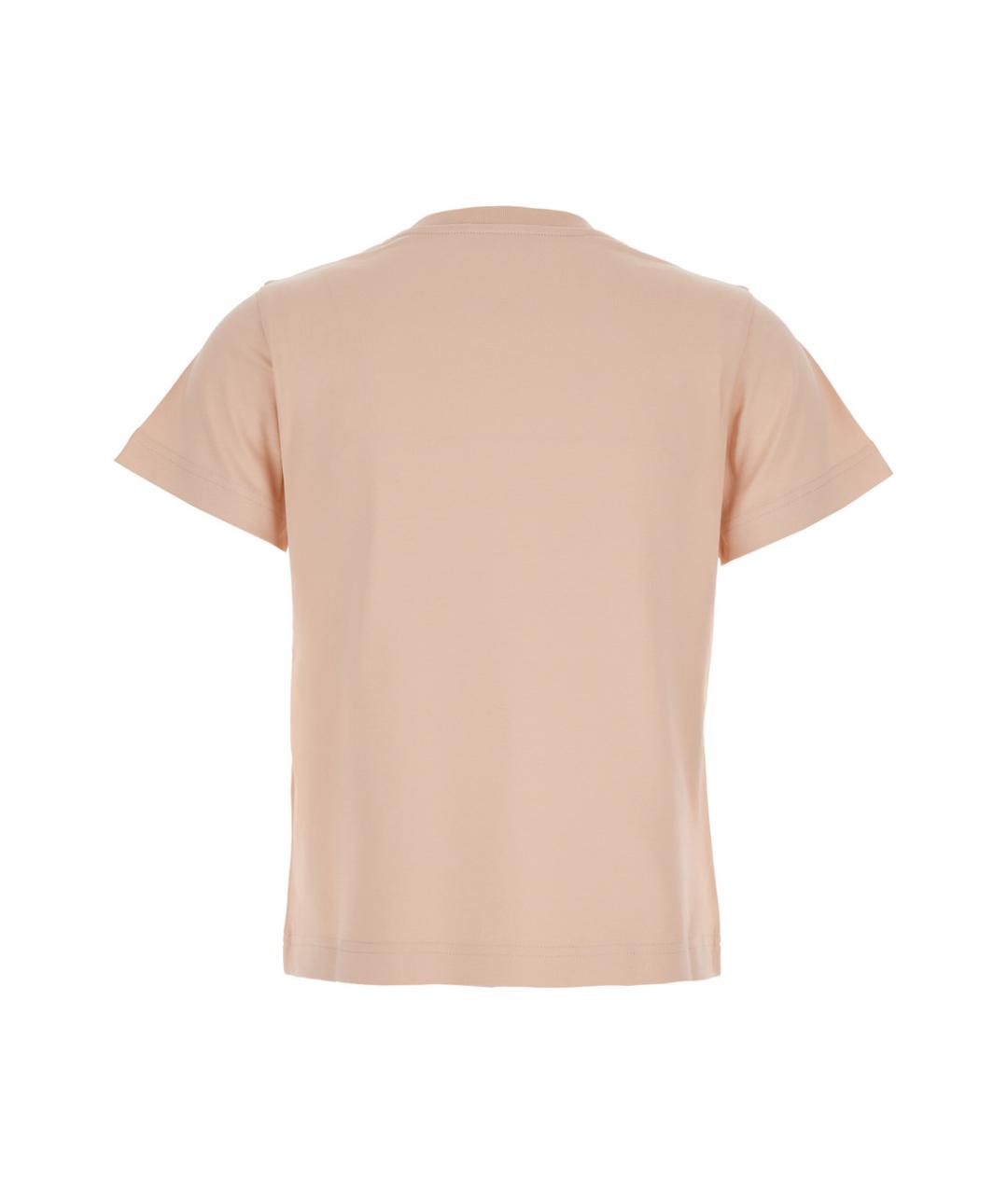 MONCLER Розовая хлопковая футболка, фото 2