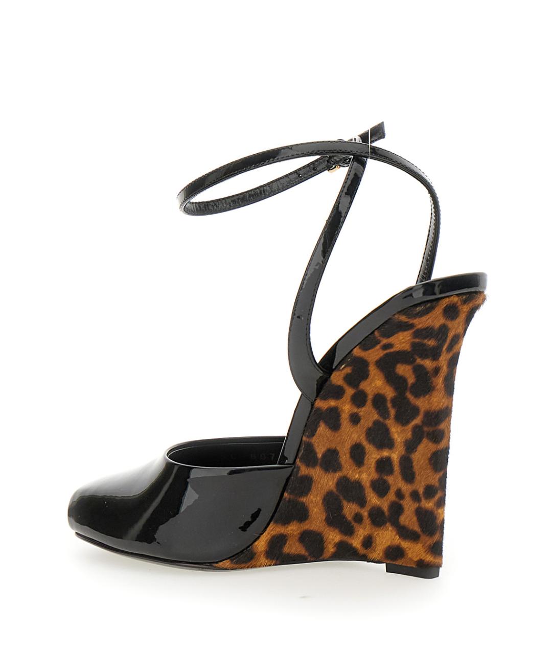 SAINT LAURENT Черные кожаные босоножки, фото 2