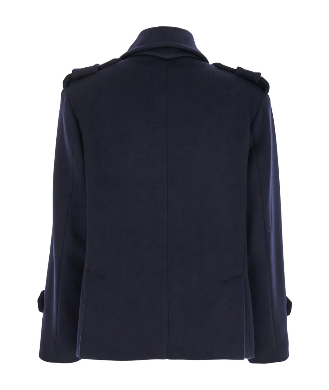 MAX MARA Синий шерстяной тренч/плащ, фото 2