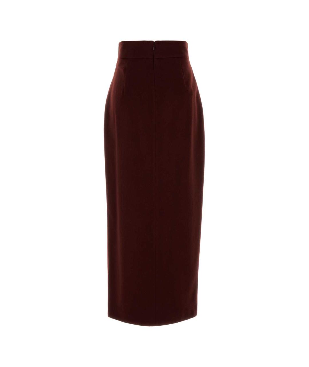 MAX MARA Бордовая шерстяная юбка макси, фото 2