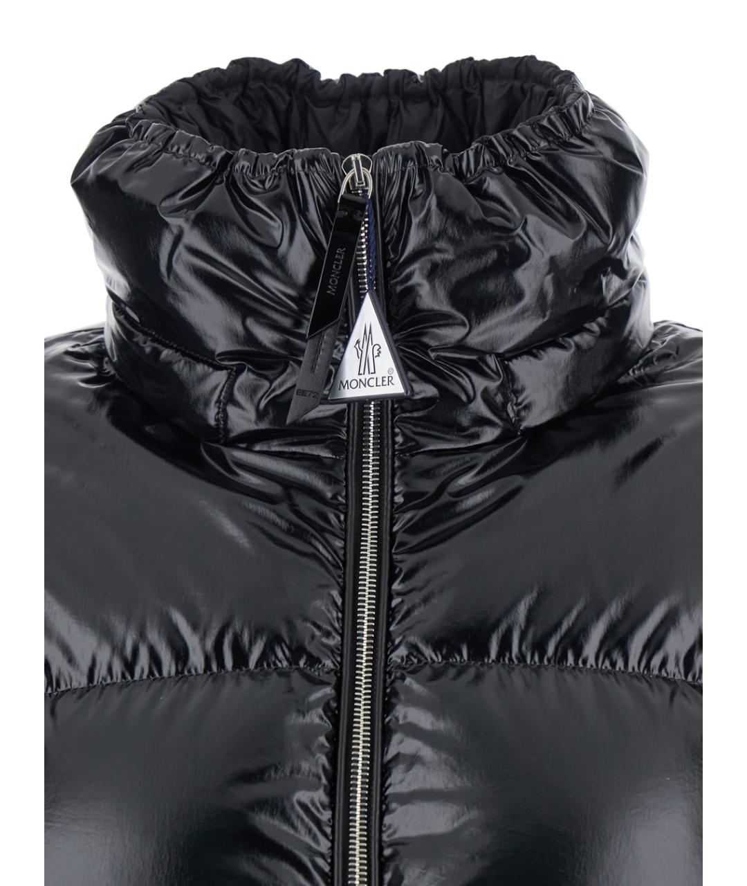 MONCLER Черный полиамидовый пуховик, фото 4