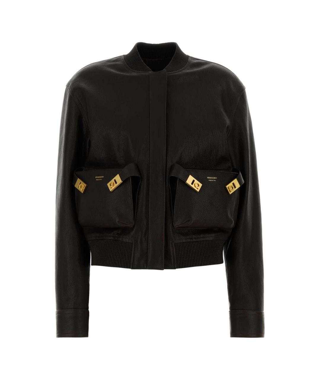 FERRAGAMO Коричневая кожаная куртка, фото 1