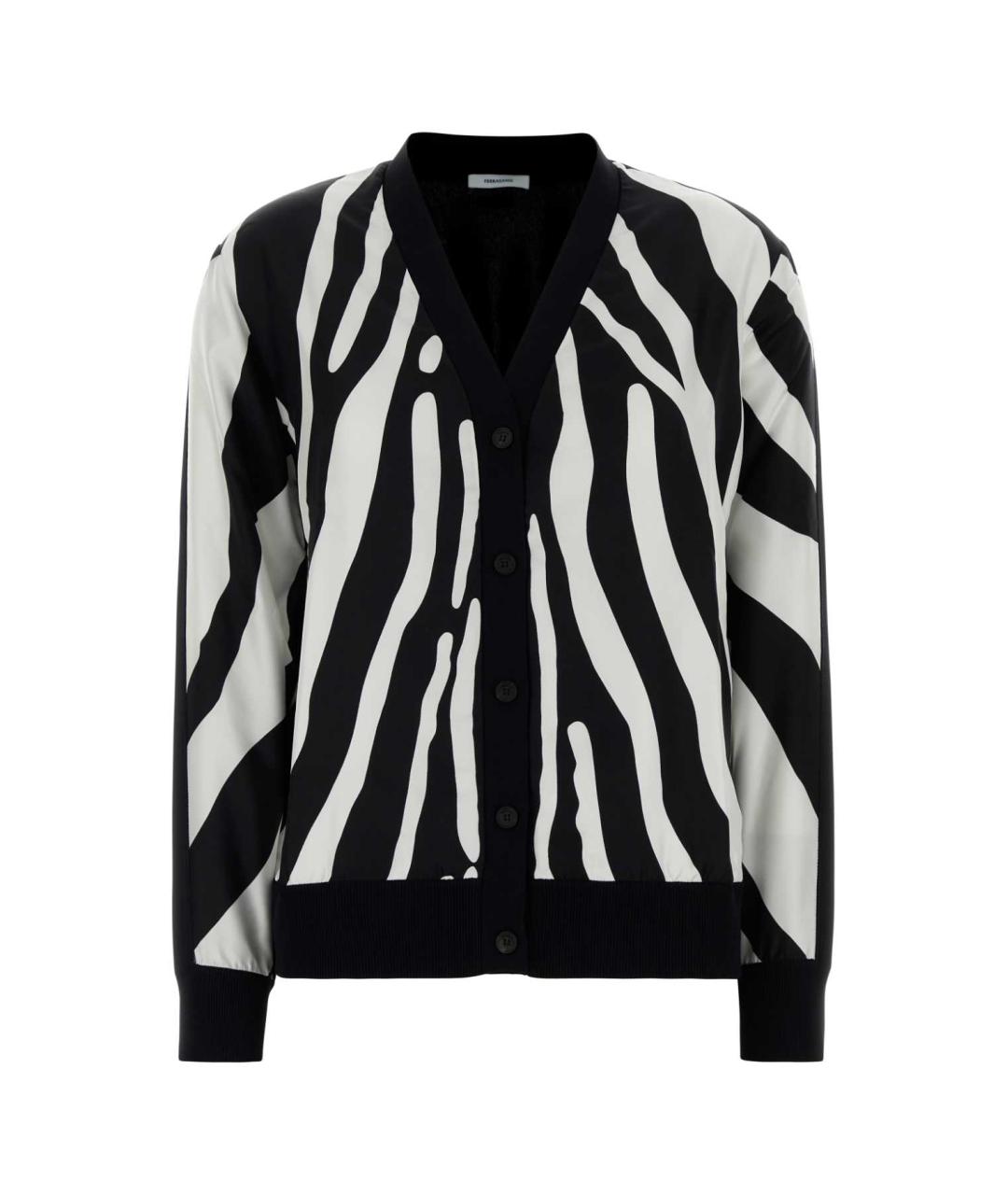 FERRAGAMO Черный шелковый кардиган, фото 1