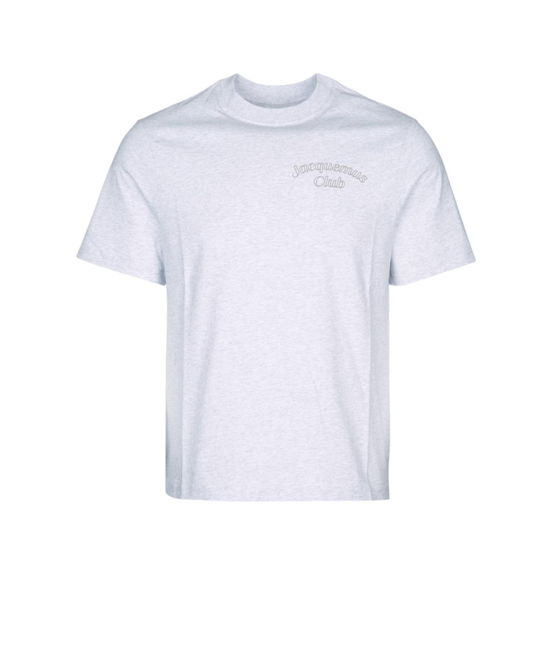 JACQUEMUS Серая хлопковая футболка, фото 1