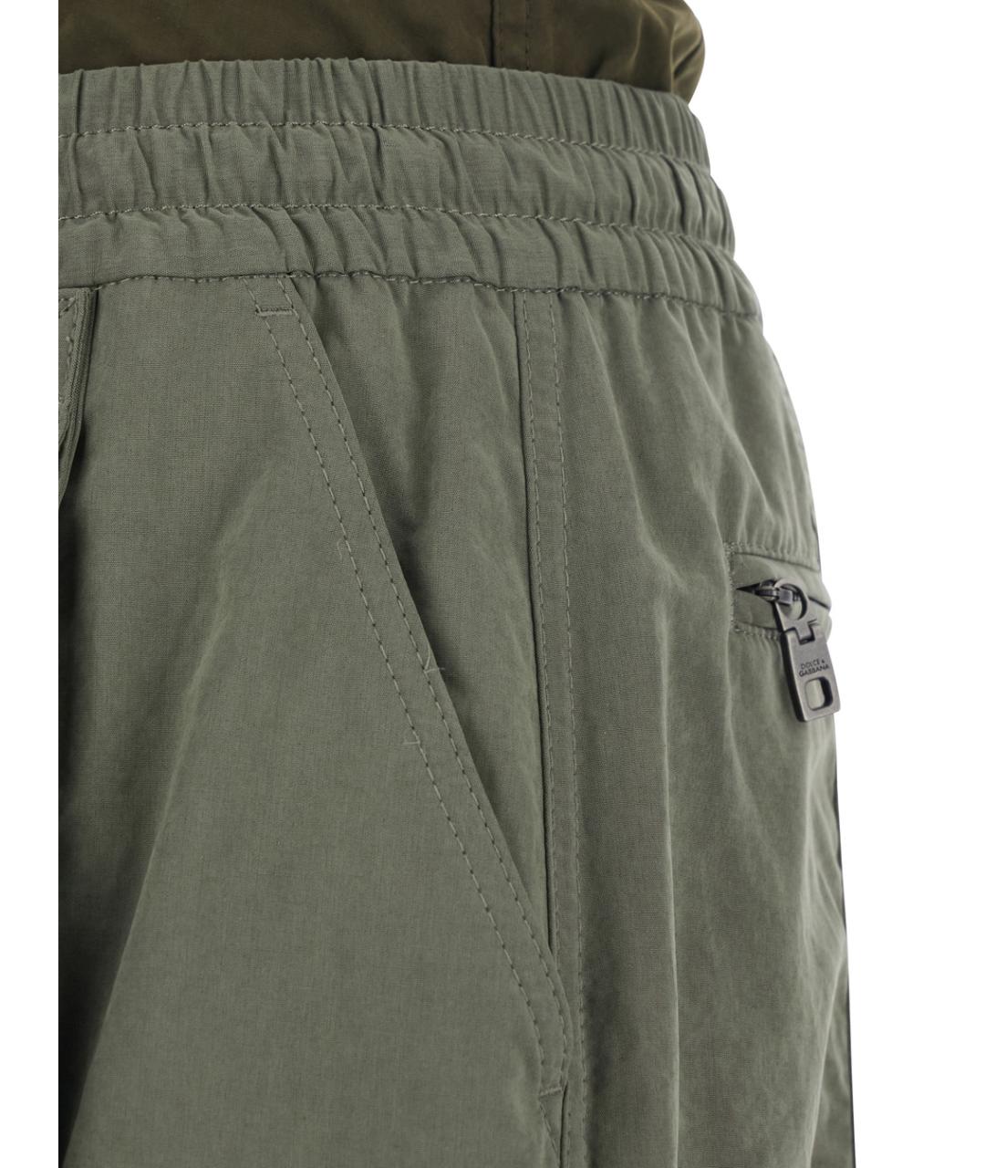 DOLCE&GABBANA Зеленые хлопковые брюки широкие, фото 3