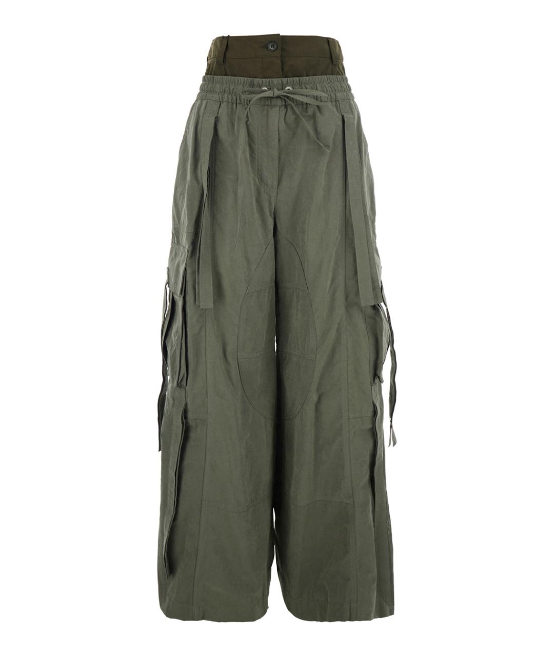 DOLCE&GABBANA Зеленые хлопковые брюки широкие, фото 1
