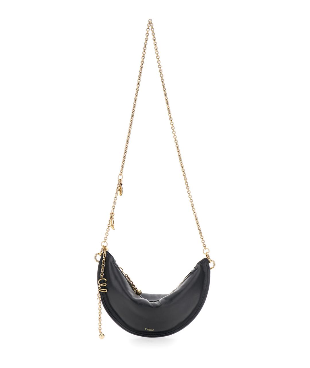 CHLOE Черная кожаная сумка через плечо, фото 1