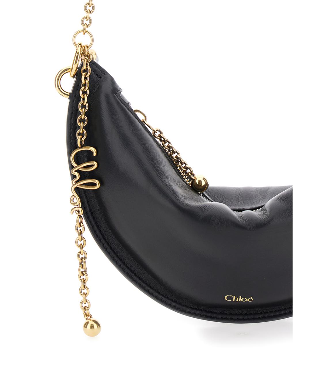 CHLOE Черная кожаная сумка через плечо, фото 3