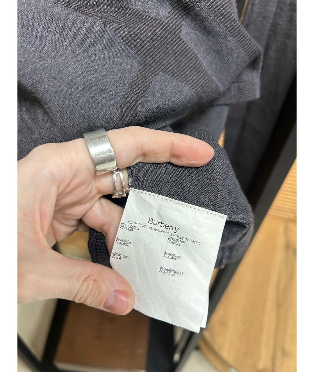 BURBERRY Серый хлопковый джемпер / свитер, фото 5