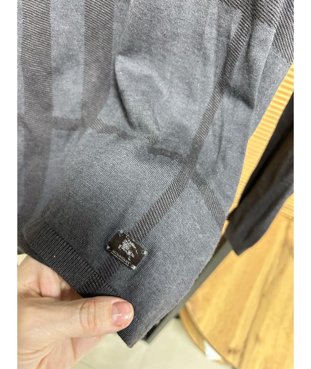 BURBERRY Серый хлопковый джемпер / свитер, фото 3
