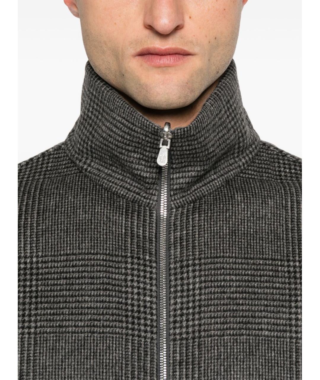 BRUNELLO CUCINELLI Серая кашемировая куртка, фото 4