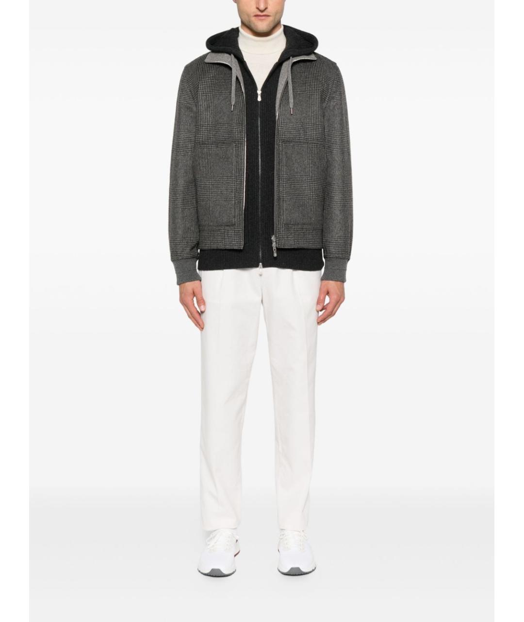 BRUNELLO CUCINELLI Серая кашемировая куртка, фото 5