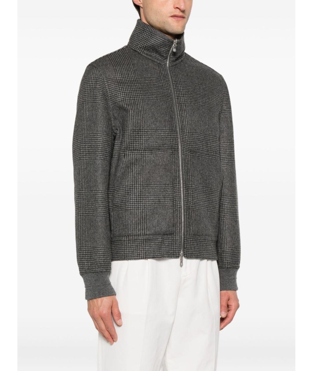 BRUNELLO CUCINELLI Серая кашемировая куртка, фото 2