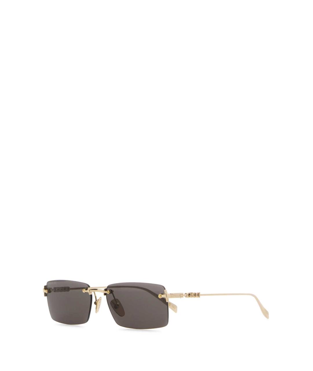 GUCCI Золотые металлические солнцезащитные очки, фото 1