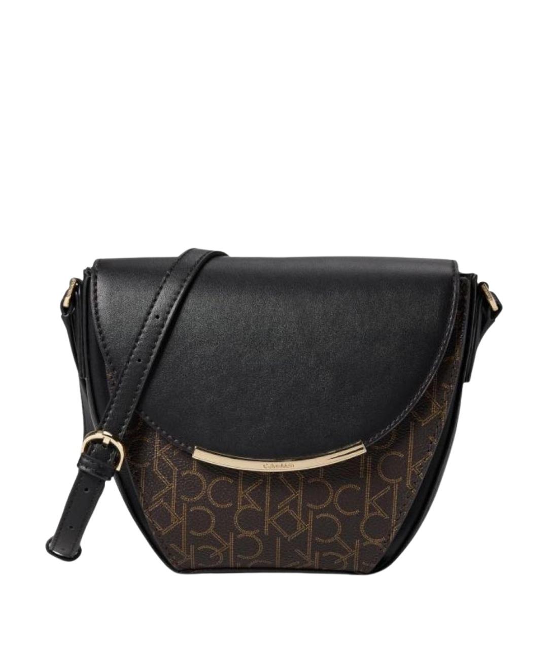 CALVIN KLEIN Черная сумка через плечо из искусственной кожи, фото 1