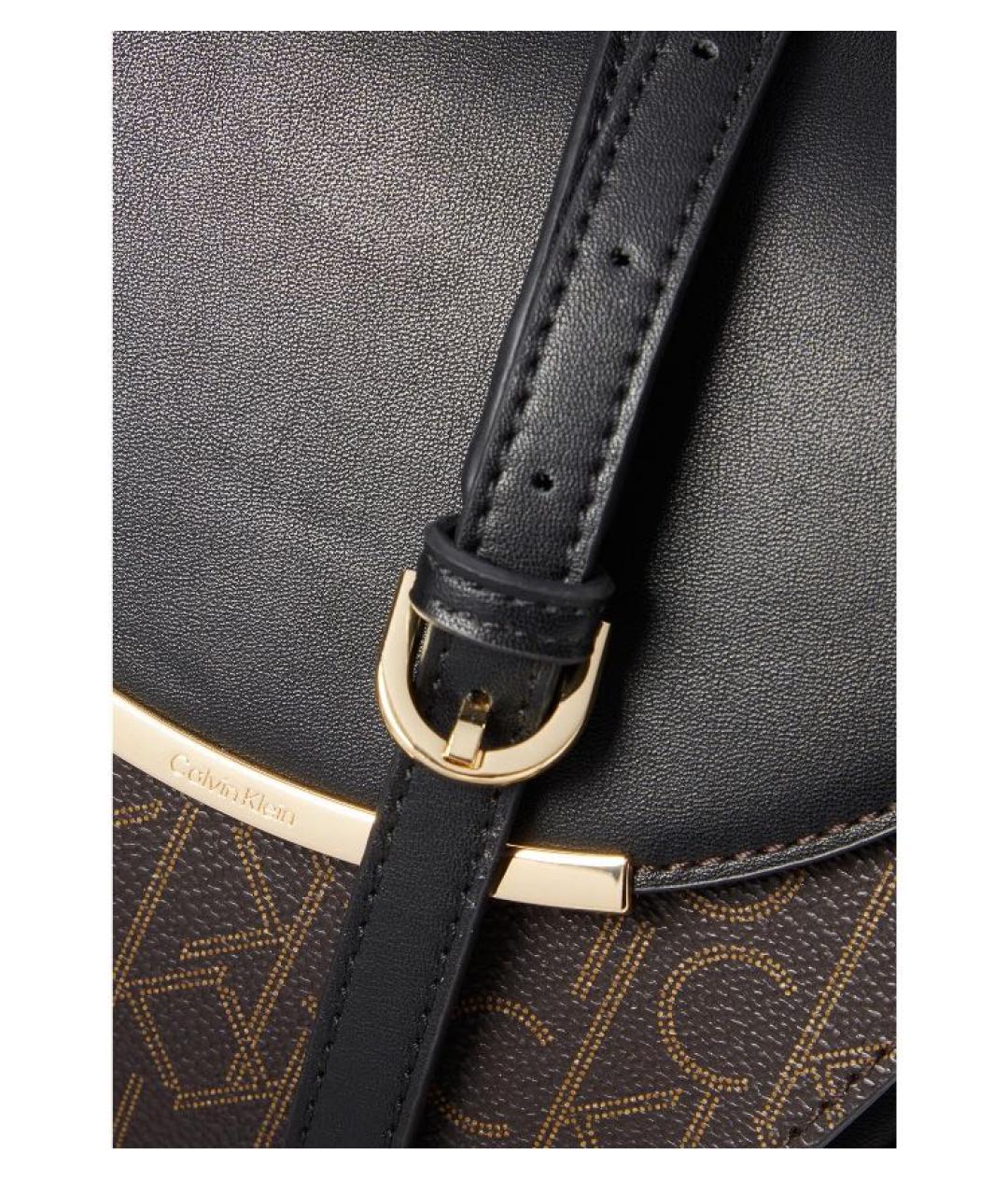 CALVIN KLEIN Черная сумка через плечо из искусственной кожи, фото 4