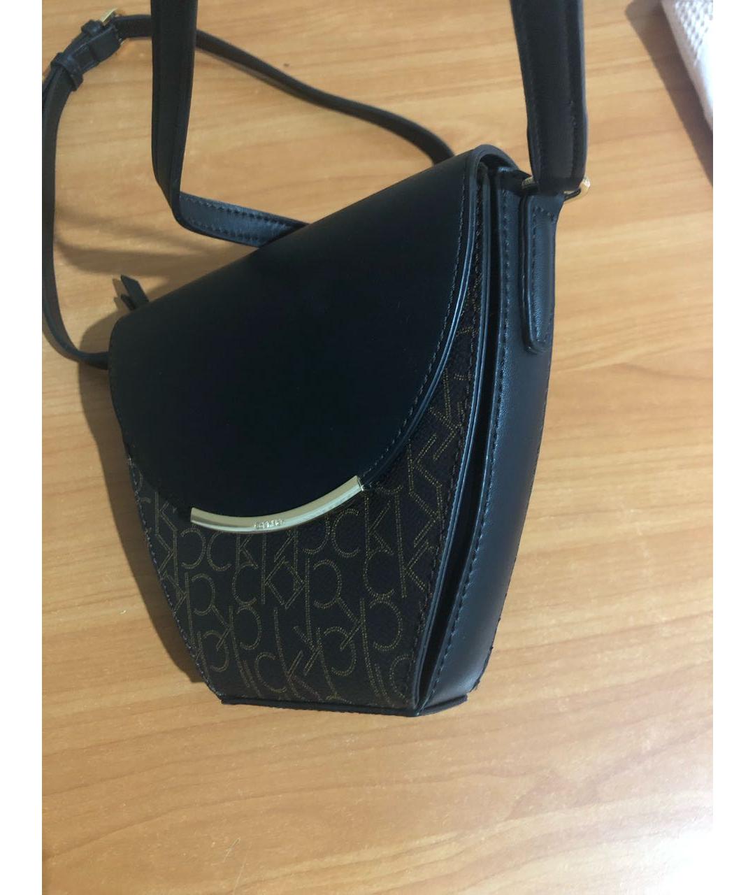 CALVIN KLEIN Черная сумка через плечо из искусственной кожи, фото 2