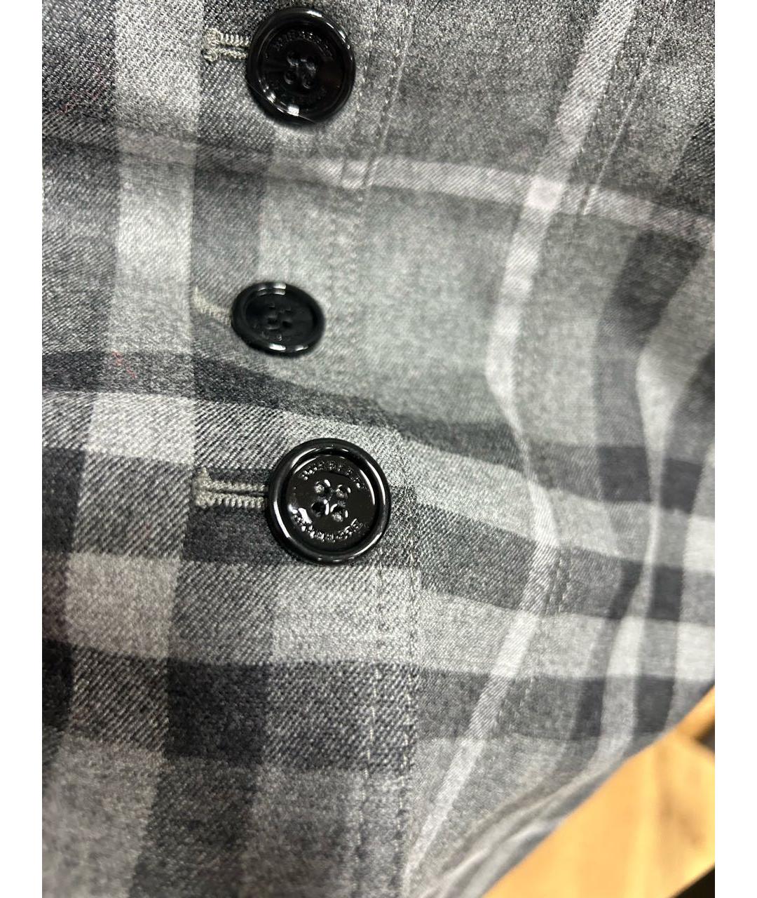 BURBERRY Серая шерстяная юбка мини, фото 4