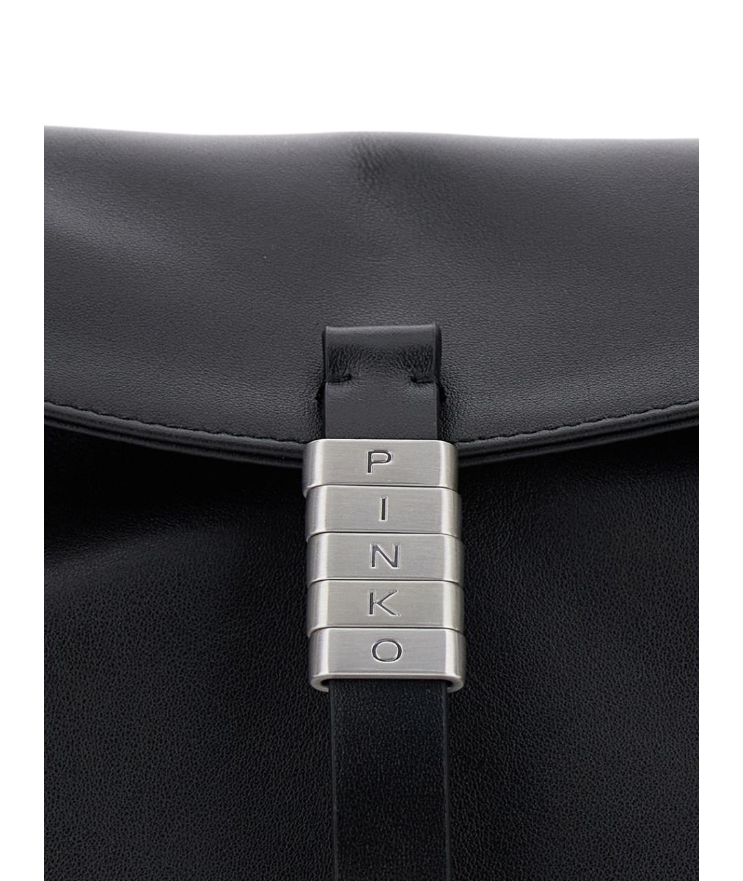 PINKO Черная кожаная сумка через плечо, фото 3