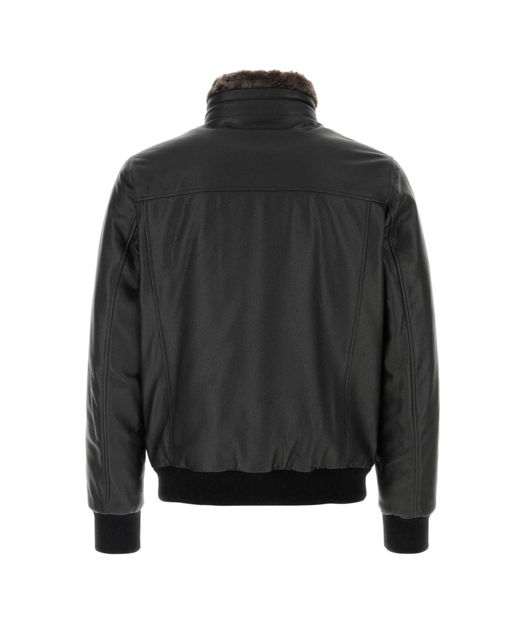MOORER Черная кожаная куртка, фото 2