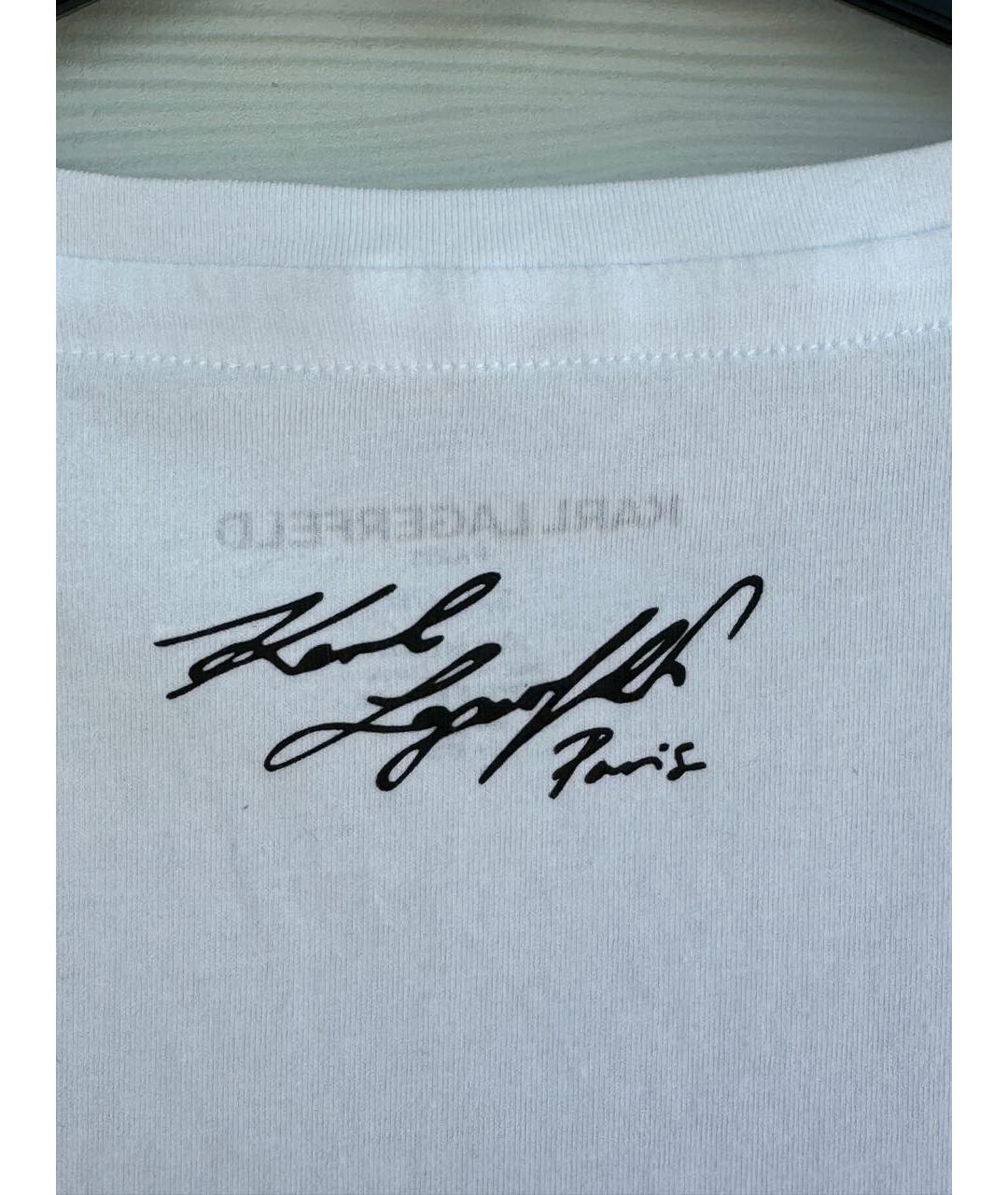 KARL LAGERFELD Белая хлопко-эластановая футболка, фото 8