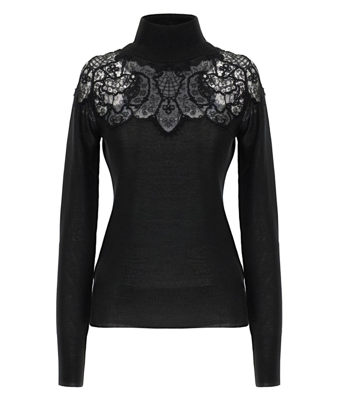 ERMANNO SCERVINO Черный шерстяной джемпер / свитер, фото 1