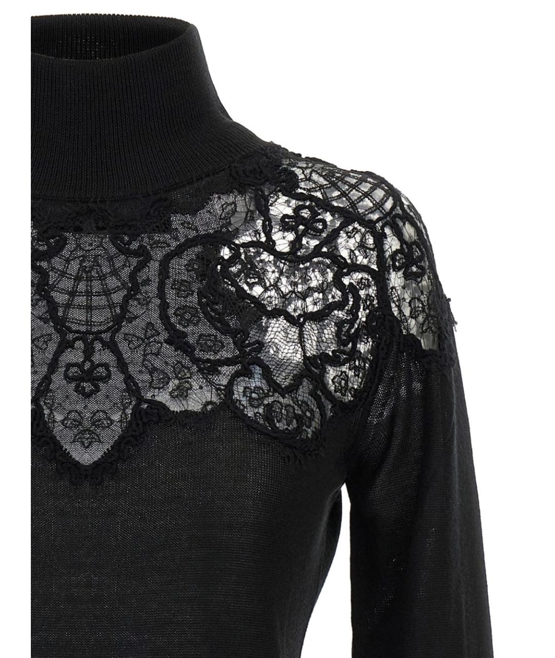 ERMANNO SCERVINO Черный шерстяной джемпер / свитер, фото 2