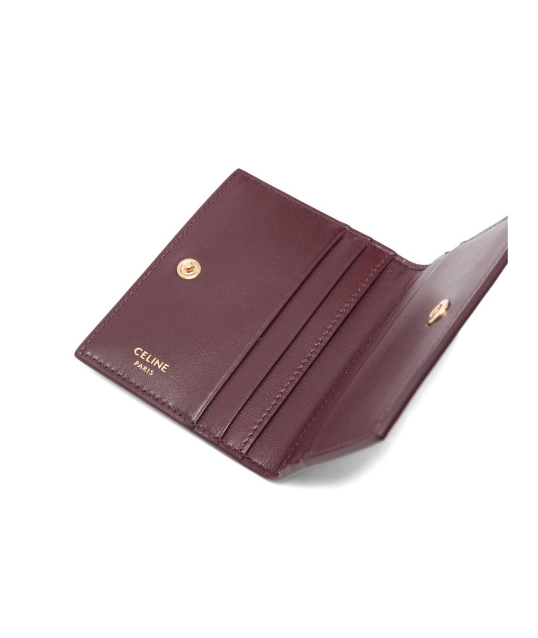 CELINE Бордовый кожаный кошелек, фото 2