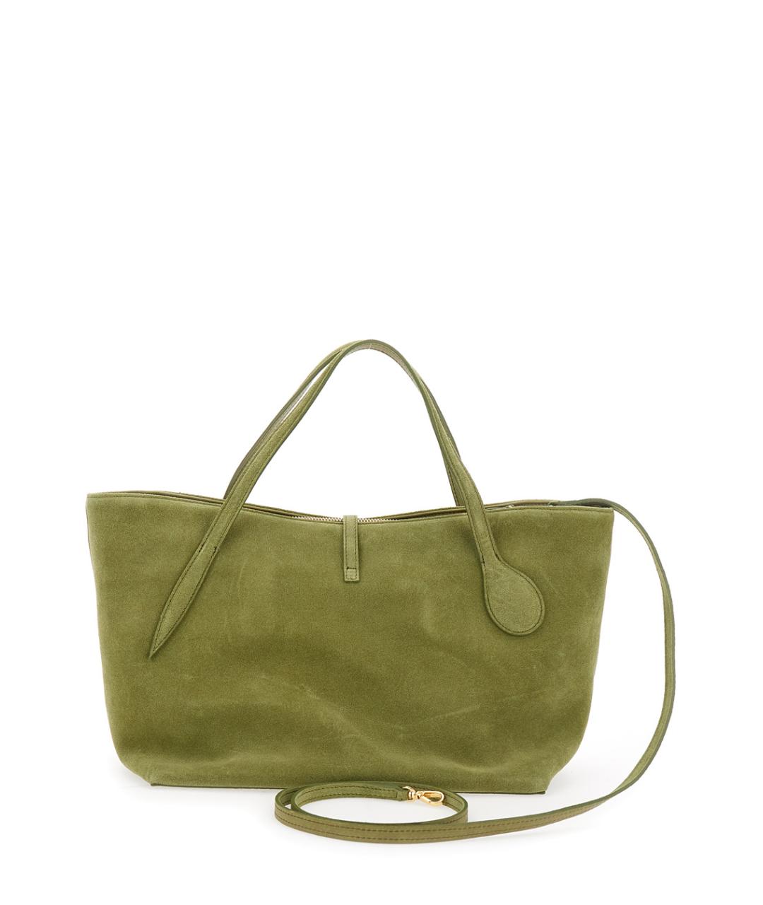 LIFFNER Зеленая замшевая сумка с короткими ручками, фото 2