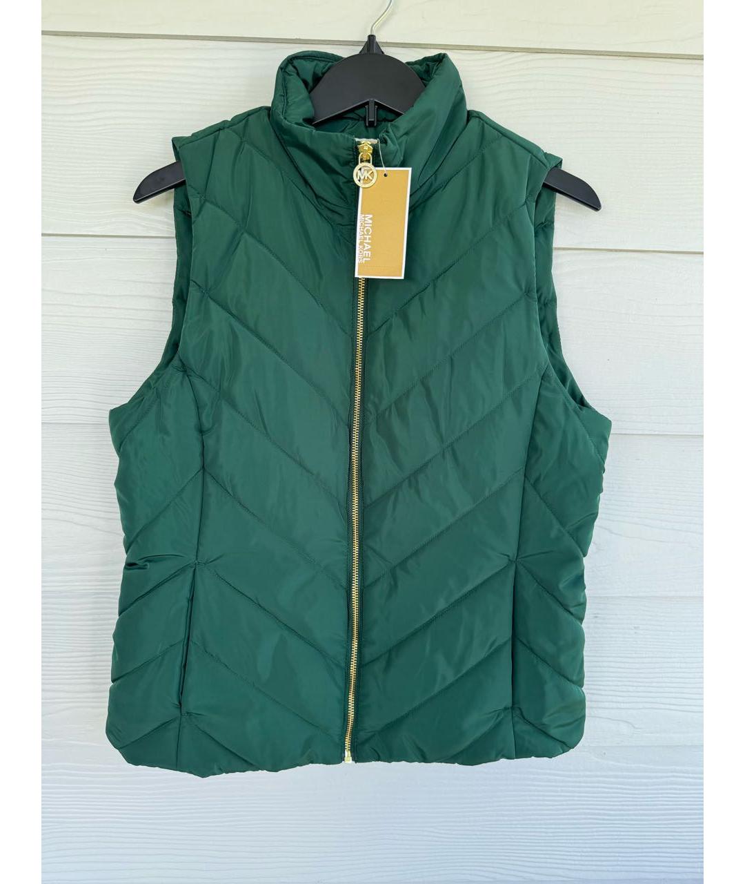 MICHAEL KORS Зеленый полиэстеровый жилет, фото 8