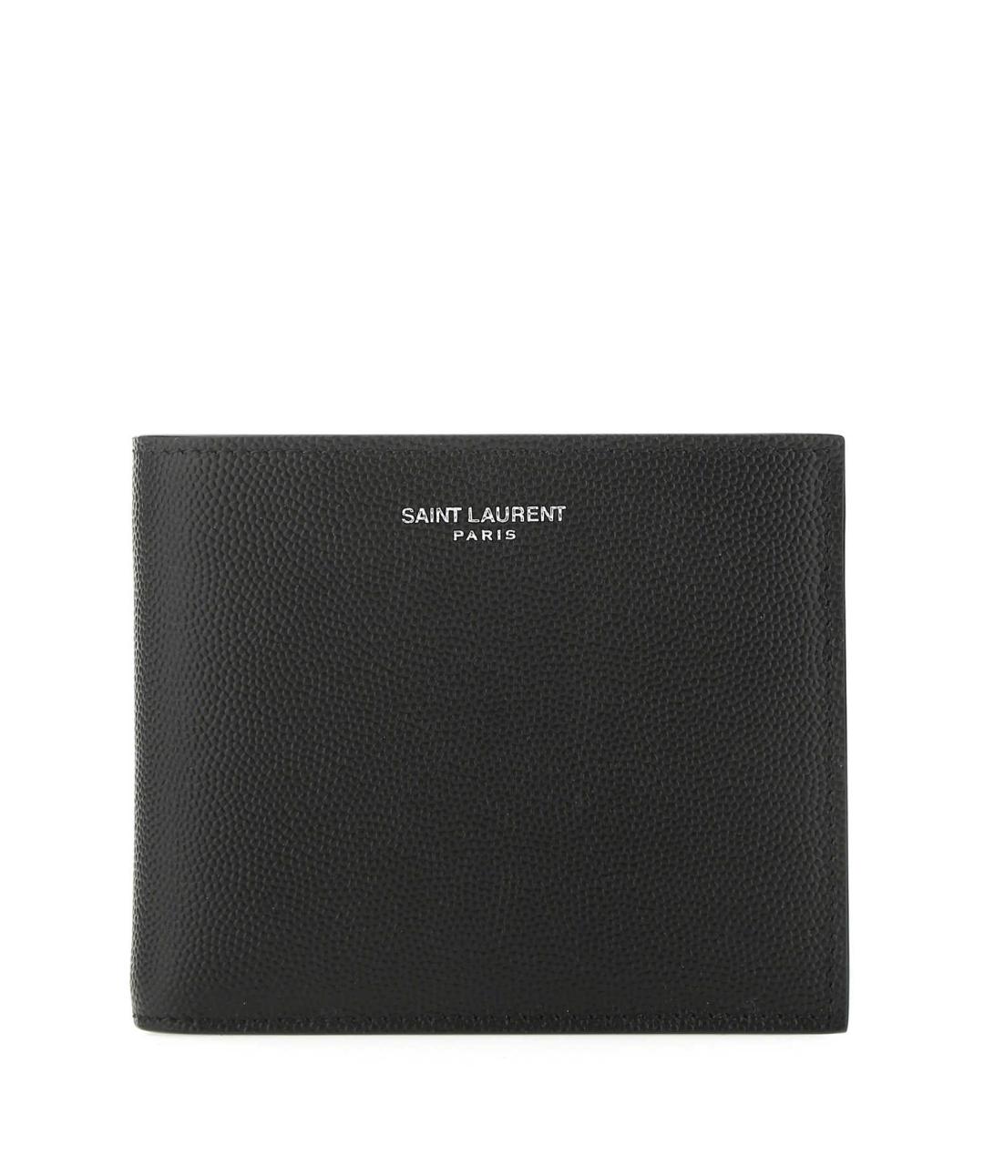 SAINT LAURENT Черный кожаный кошелек, фото 1