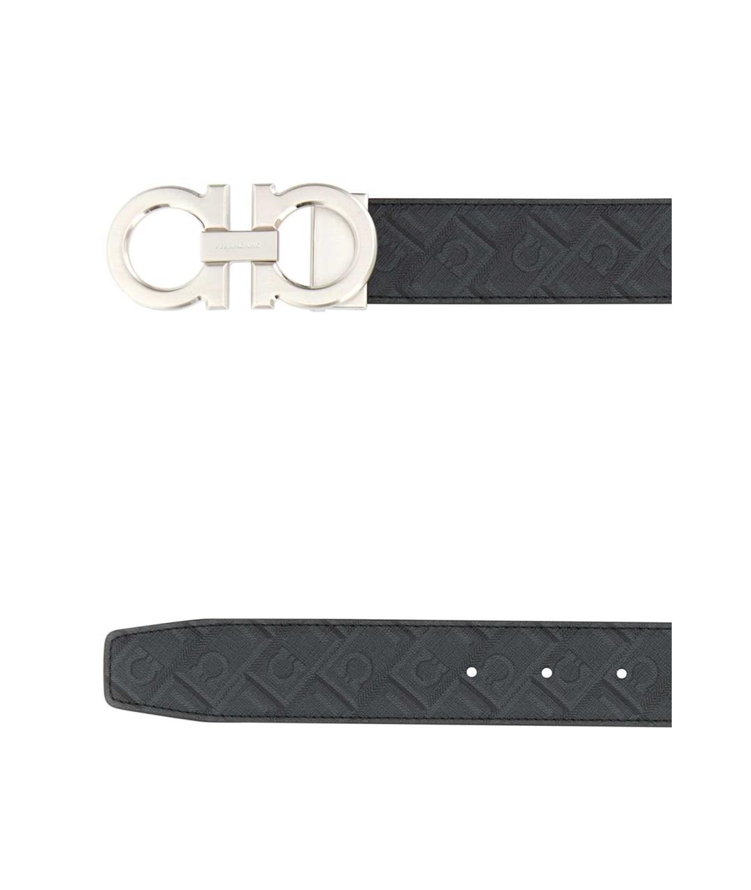 FERRAGAMO Черный кожаный ремень, фото 2