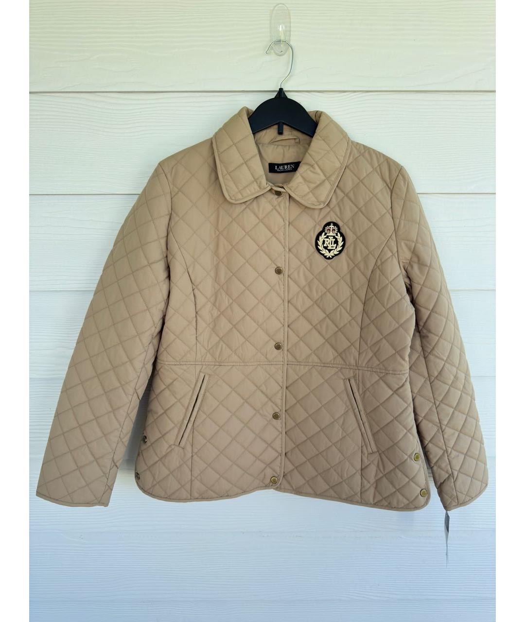 RALPH LAUREN Бежевая полиэстеровая куртка, фото 9