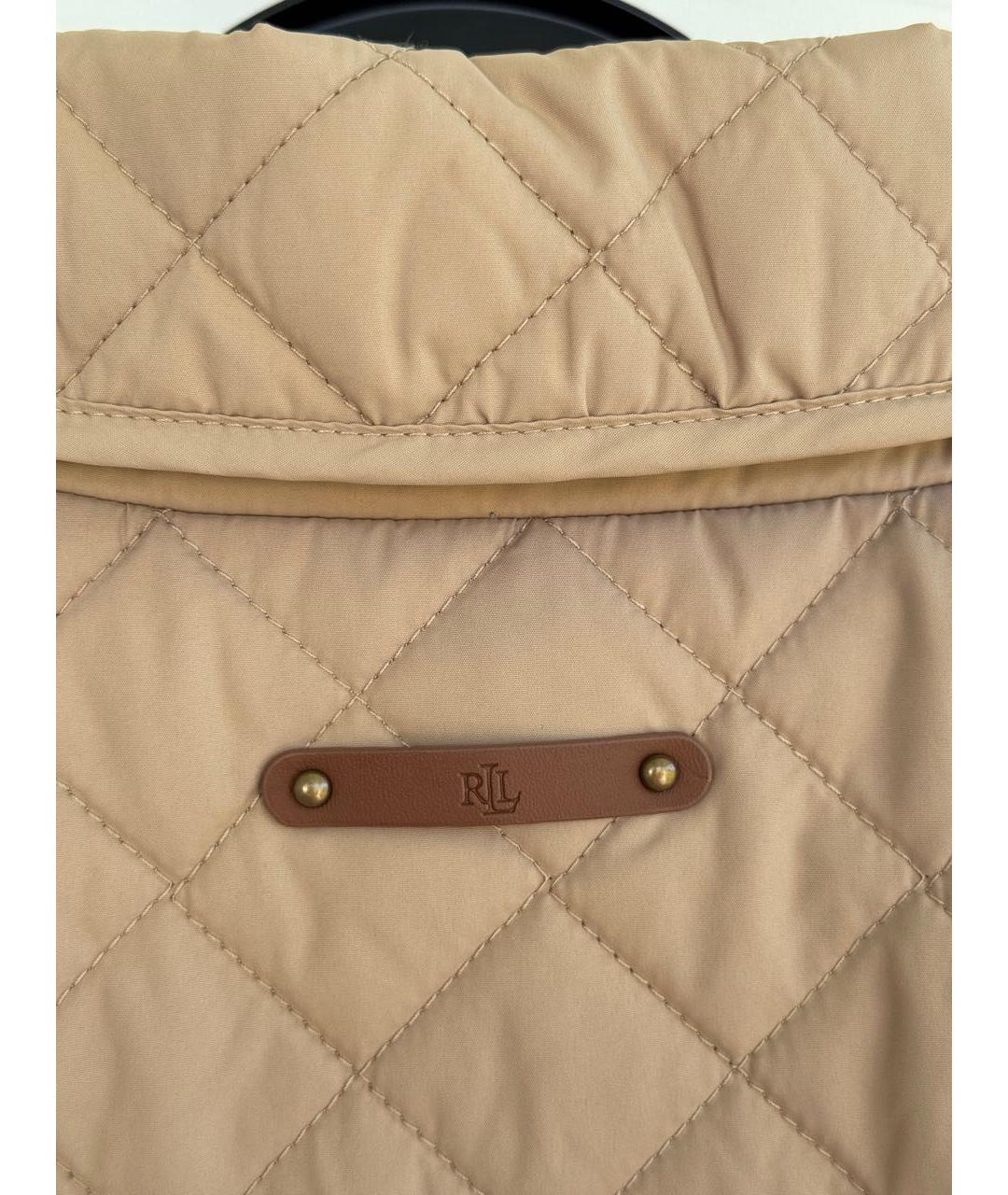 RALPH LAUREN Бежевая полиэстеровая куртка, фото 8