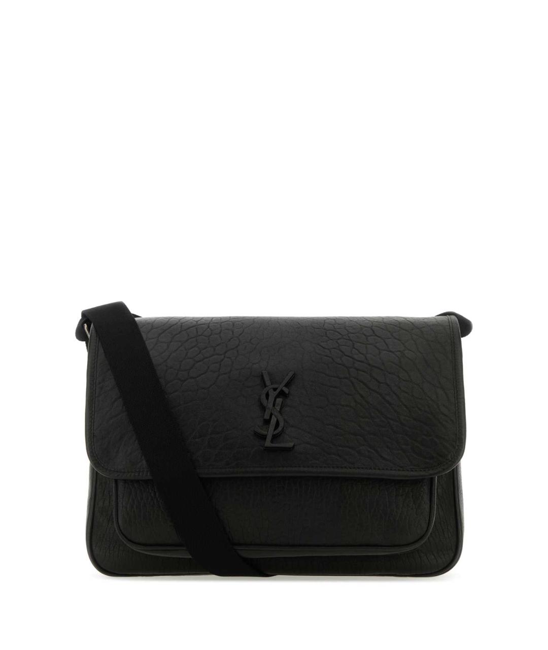 SAINT LAURENT Черная кожаная сумка на плечо, фото 1