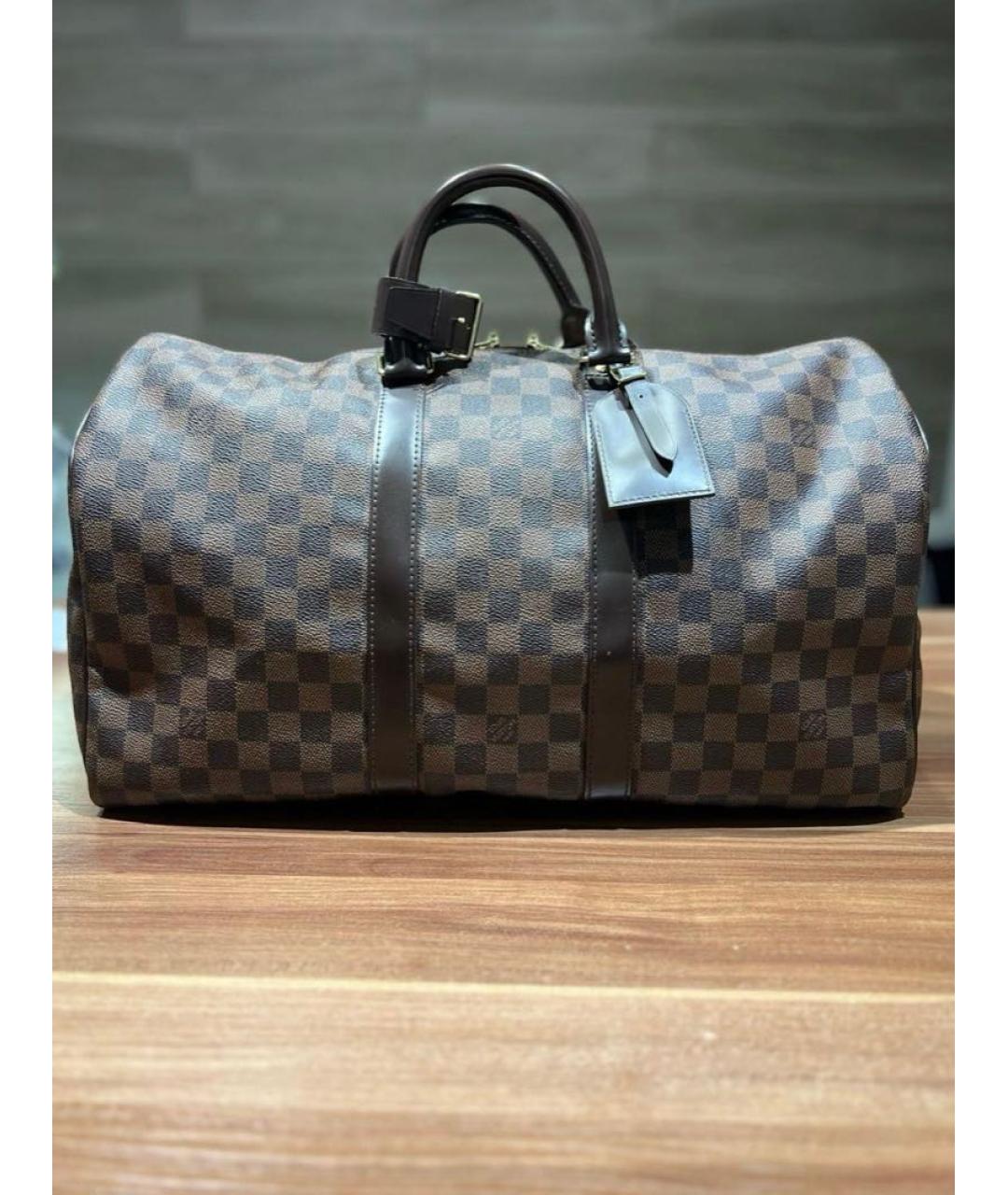 LOUIS VUITTON Коричневая дорожная/спортивная сумка, фото 8