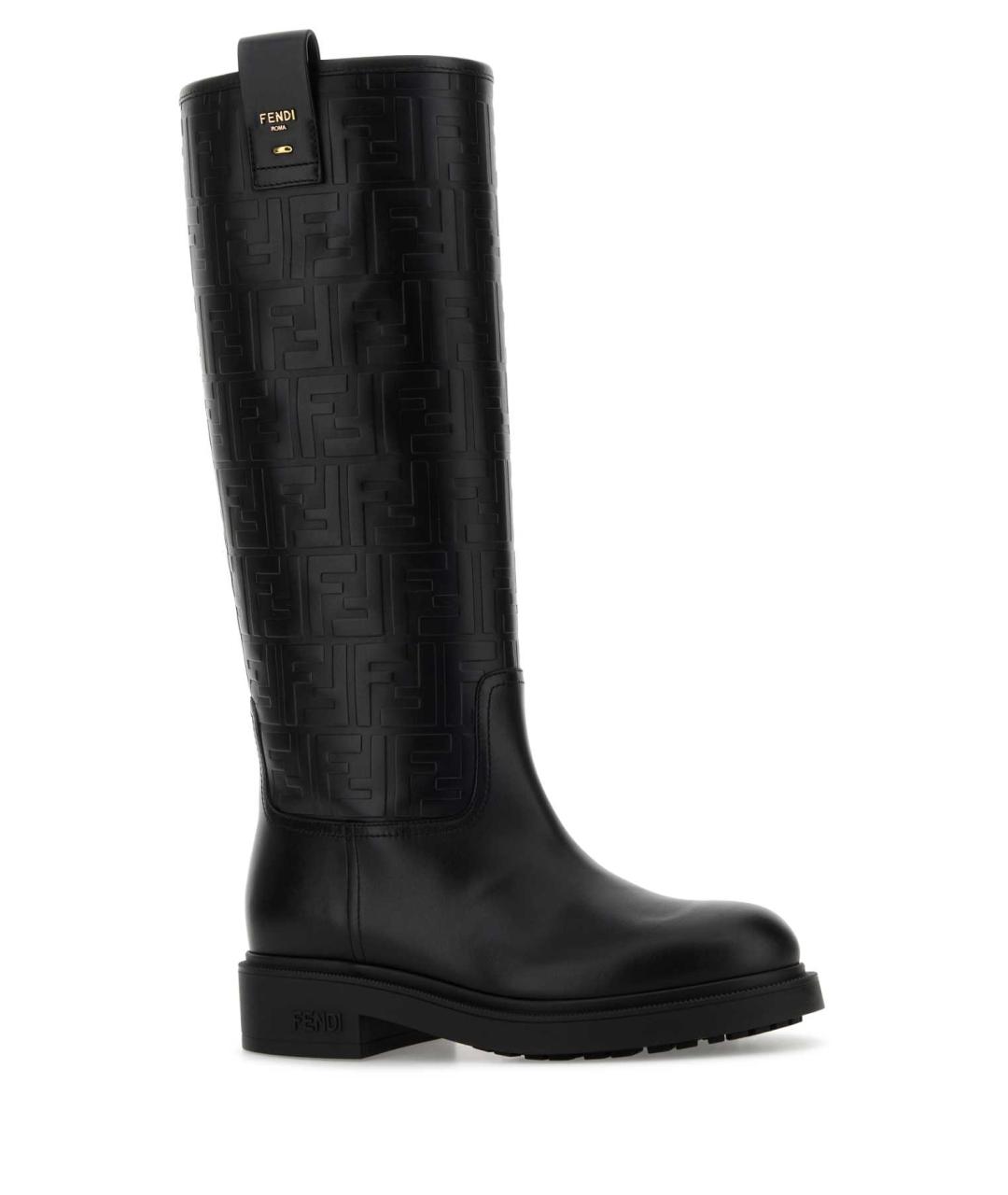 FENDI Черные кожаные сапоги, фото 2