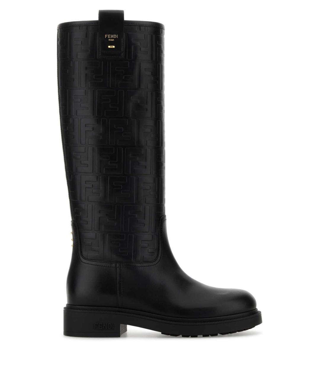 FENDI Черные кожаные сапоги, фото 1