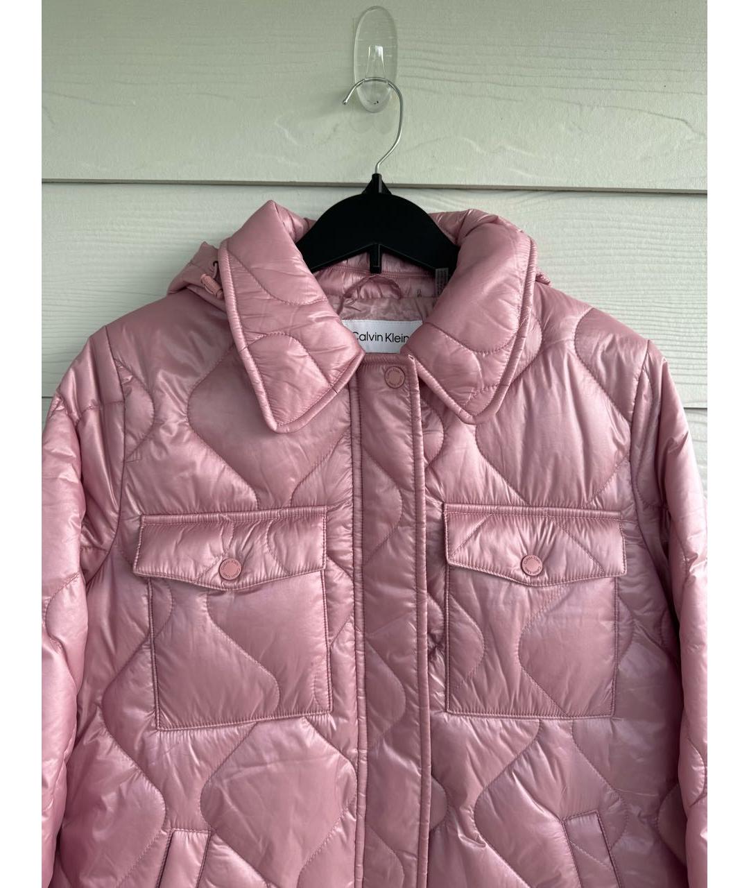 CALVIN KLEIN Розовая полиэстеровая куртка, фото 2