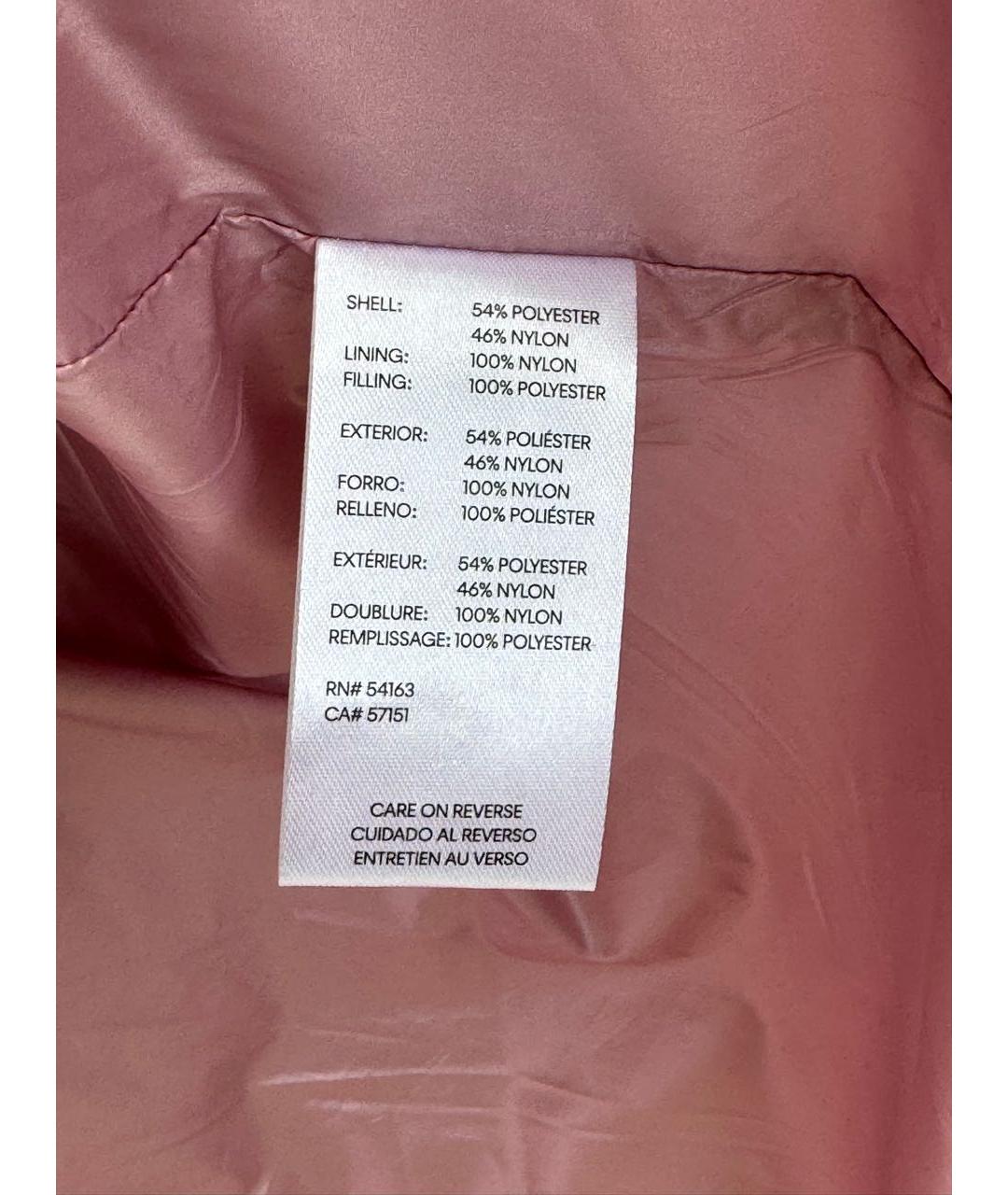 CALVIN KLEIN Розовая полиэстеровая куртка, фото 7