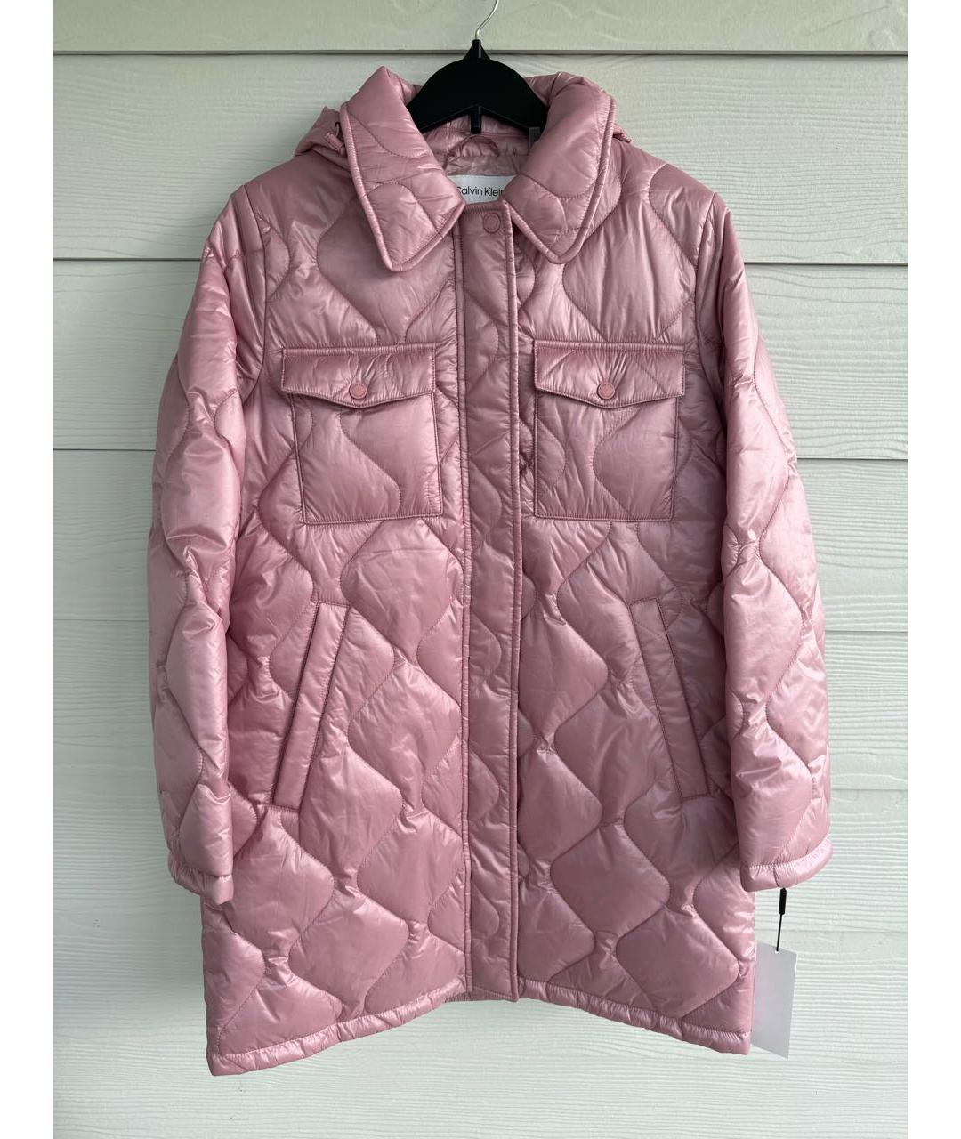 CALVIN KLEIN Розовая полиэстеровая куртка, фото 9