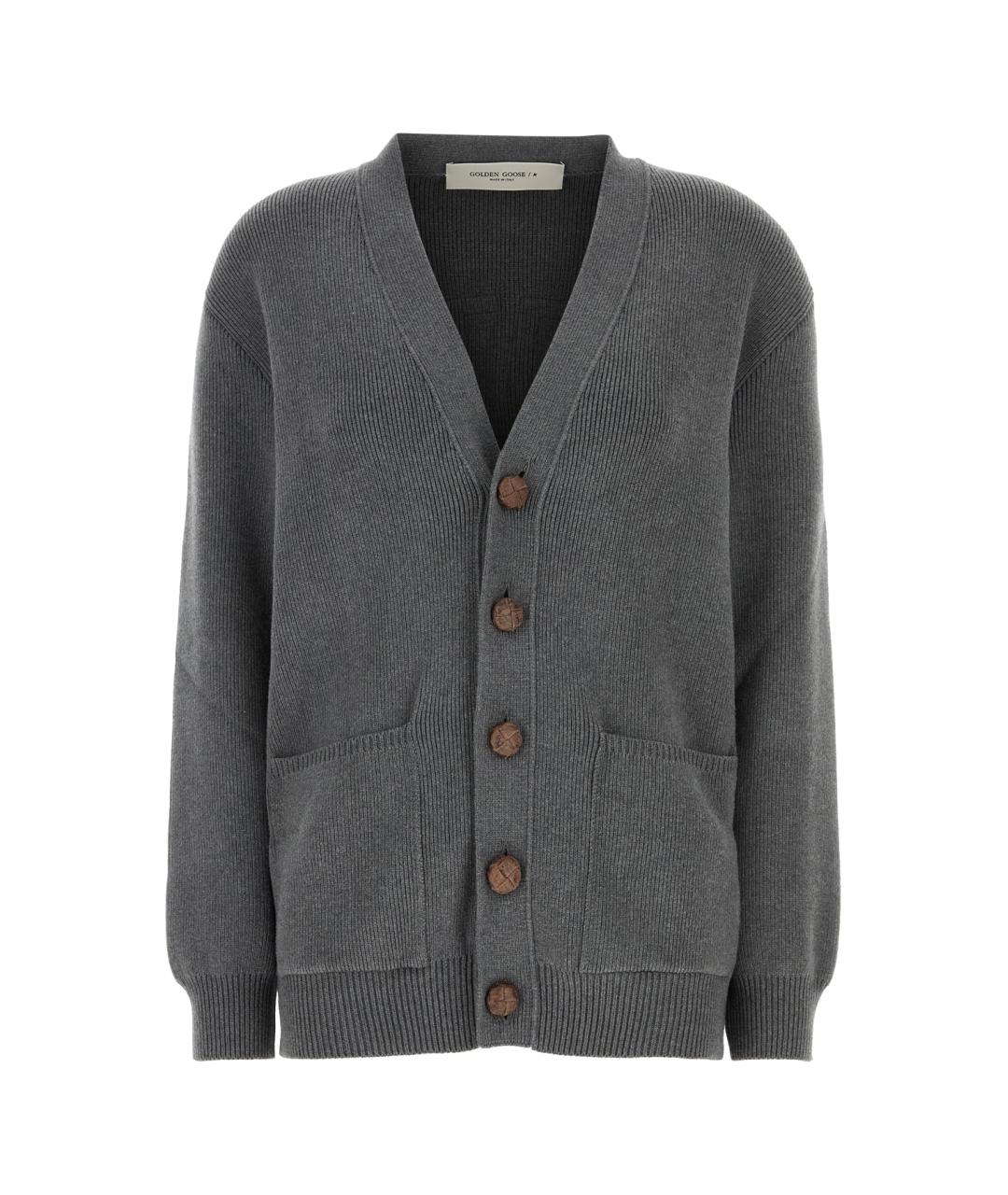GOLDEN GOOSE DELUXE BRAND Серый хлопковый кардиган, фото 1