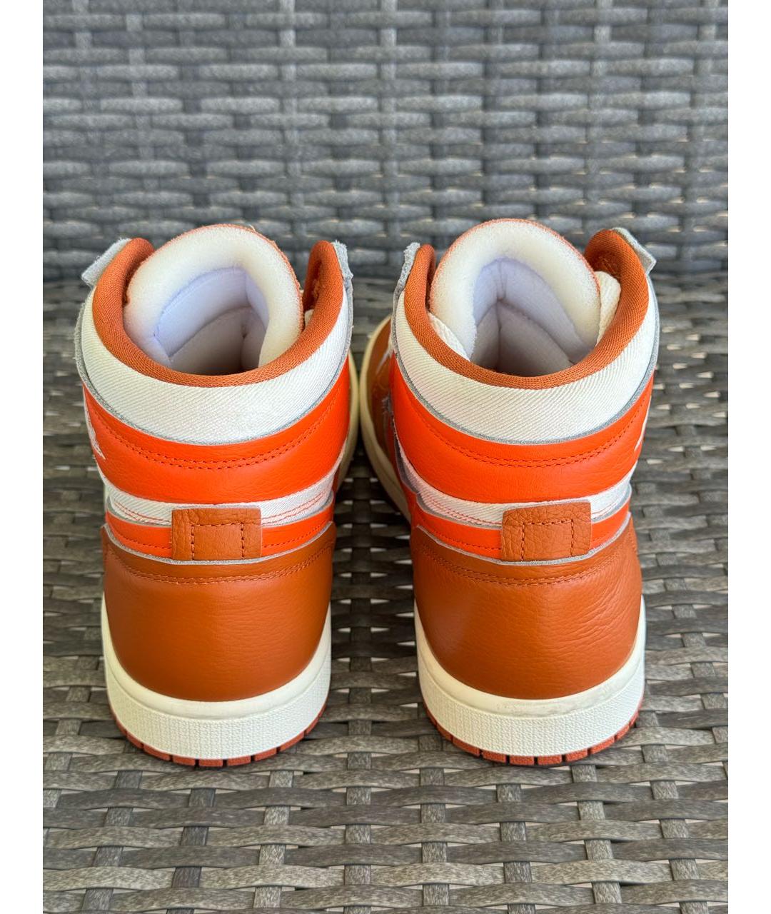 JORDAN Оранжевое кожаные кеды, фото 4