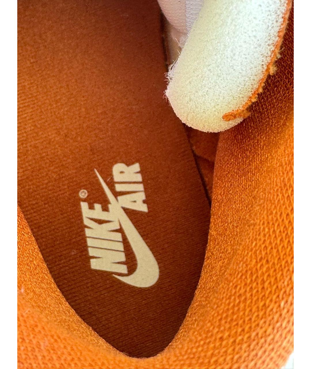JORDAN Оранжевое кожаные кеды, фото 5
