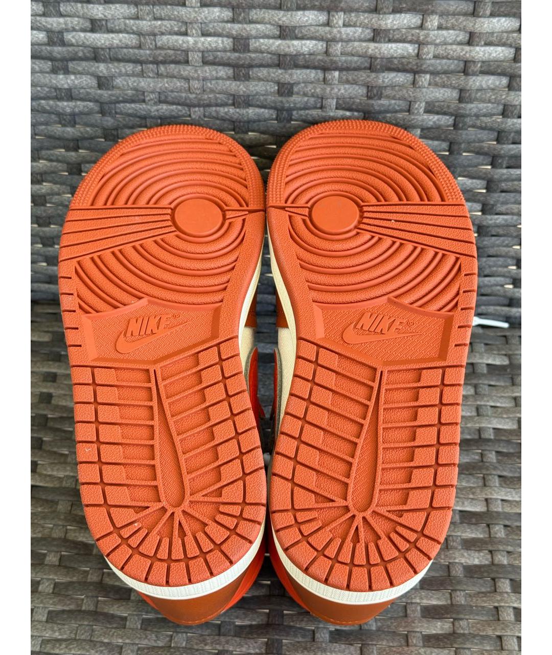 JORDAN Оранжевое кожаные кеды, фото 8