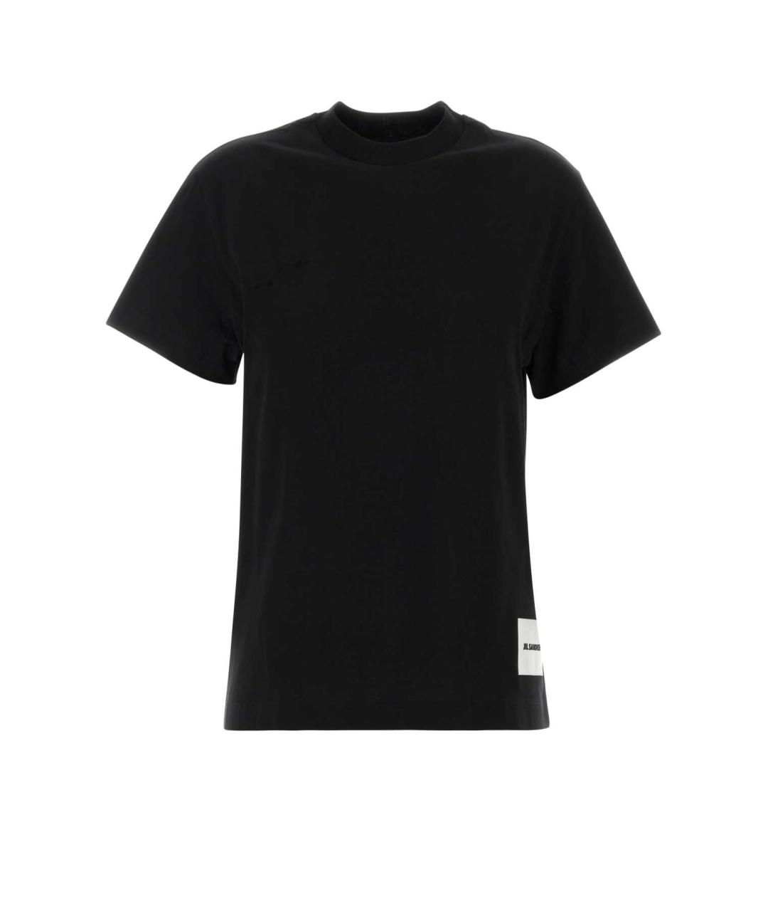 JIL SANDER Черная хлопковая футболка, фото 1