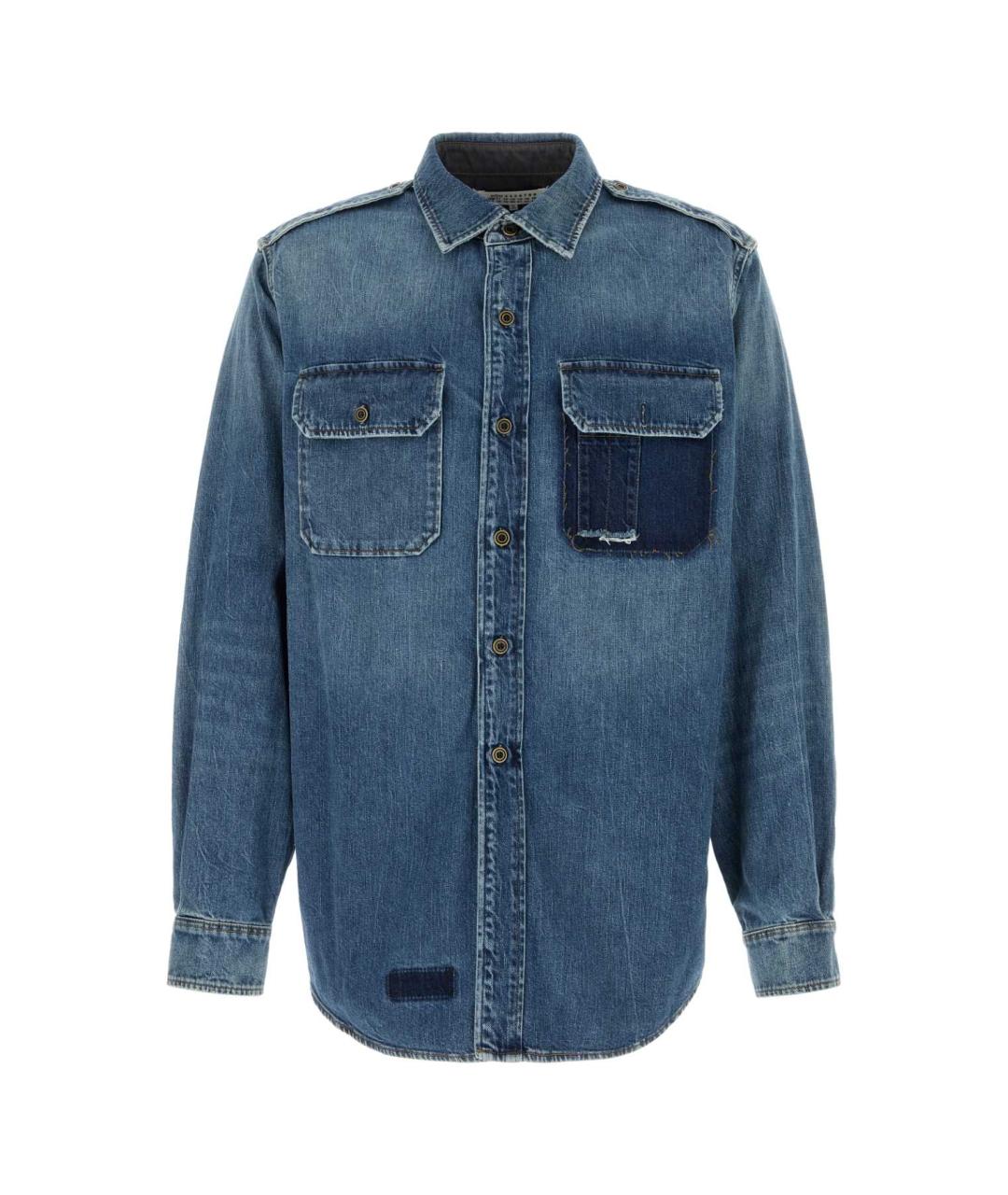 MAISON MARGIELA Синяя хлопковая кэжуал рубашка, фото 1
