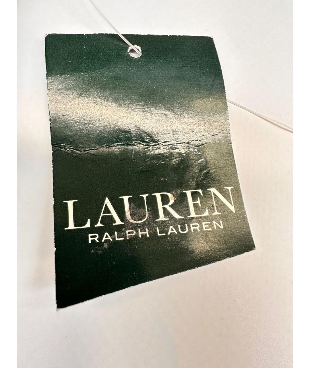 RALPH LAUREN Серебряное хлопковое коктейльное платье, фото 5